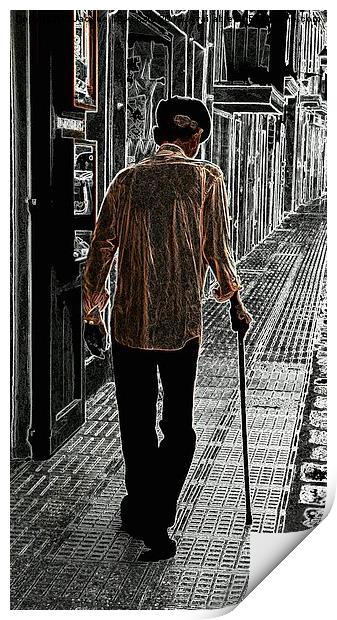STROLLING DOWN IBIZA TOWN - 3 Print by Jacque Mckenzie