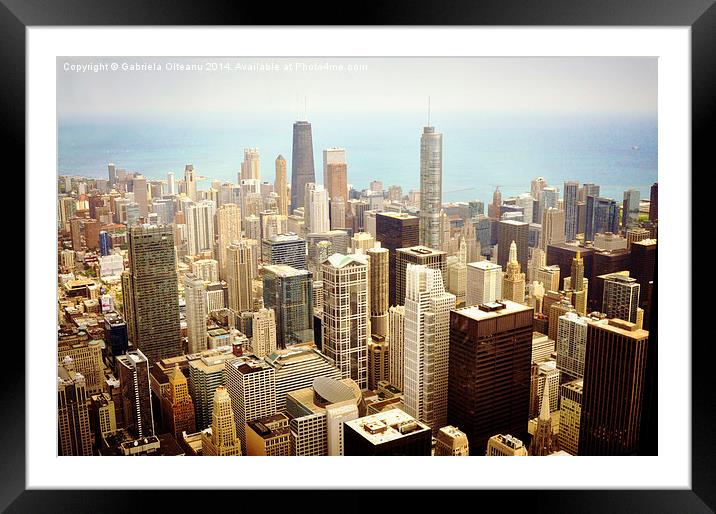 Chicago Up High Framed Mounted Print by Gabriela Olteanu