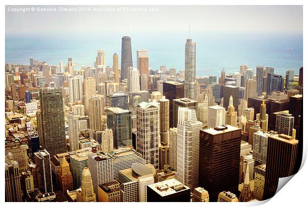 Chicago Up High Print by Gabriela Olteanu