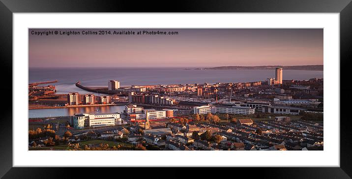 Swansea city south Wales Framed Mounted Print by Leighton Collins