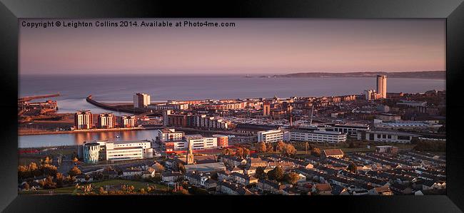 Swansea city south Wales Framed Print by Leighton Collins