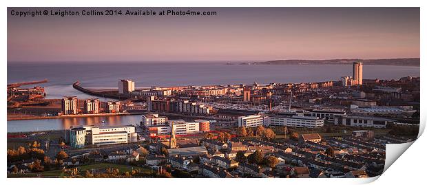 Swansea city south Wales Print by Leighton Collins