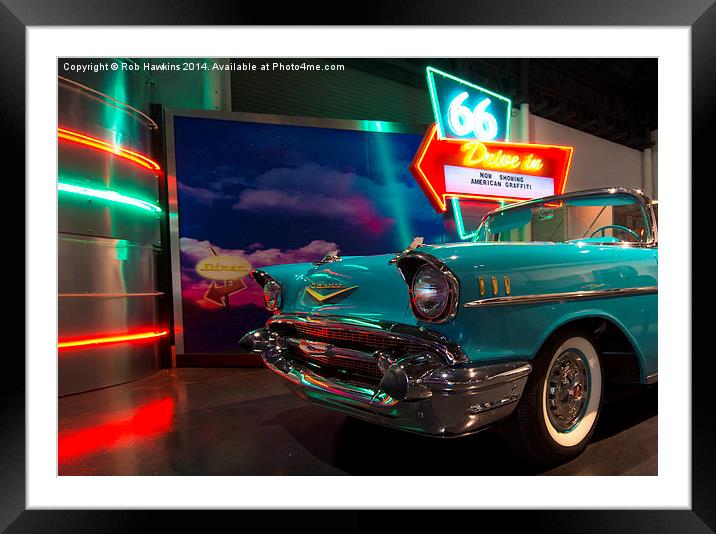 Chevy Drive In Framed Mounted Print by Rob Hawkins