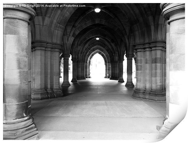 Glasgow University Print by AD Singh