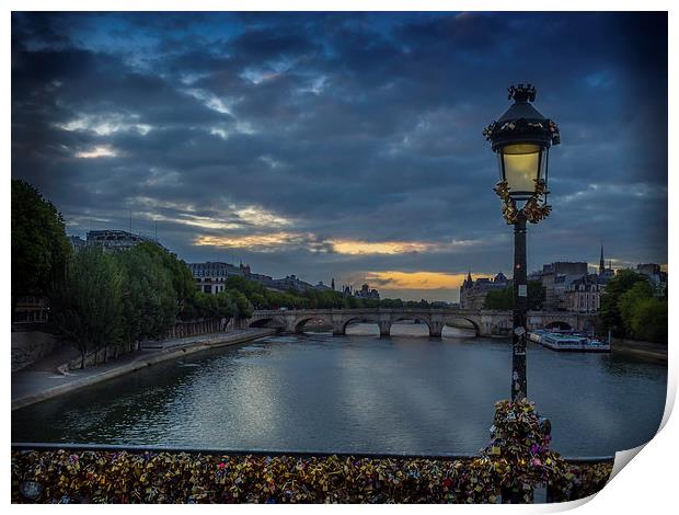 Pont des Arts Sunrise, Paris, France Print by Mark Llewellyn