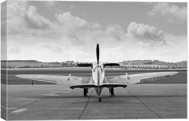 Spitfire on dispersal Canvas Print by Gary Eason