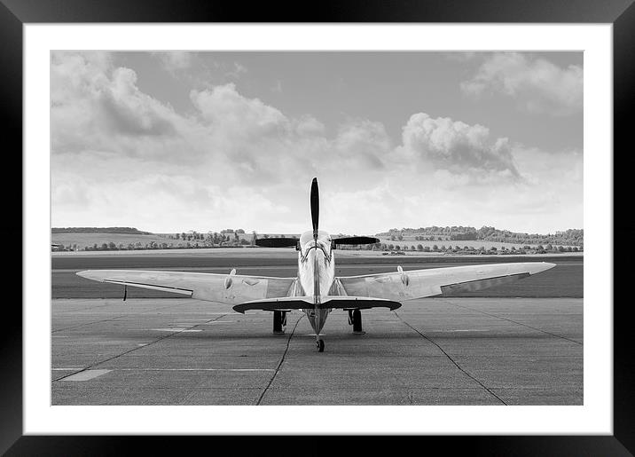 Spitfire on dispersal Framed Mounted Print by Gary Eason