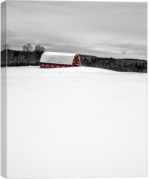 Under a blanket of snow Christmas on the farm Canvas Print by Edward Fielding