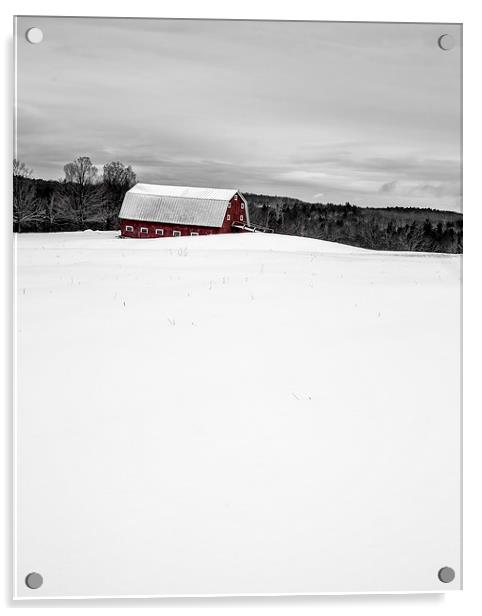 Under a blanket of snow Christmas on the farm Acrylic by Edward Fielding