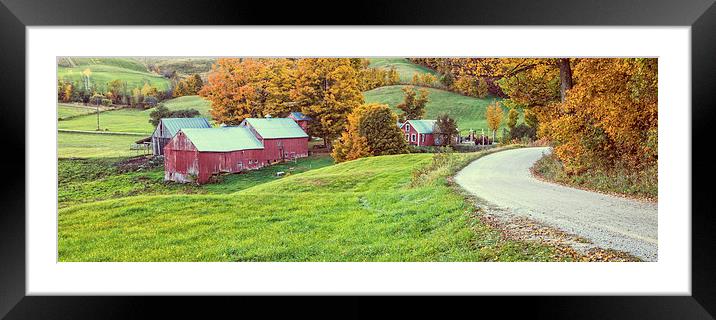 Jenne Farm Vermont Panoramic Framed Mounted Print by Edward Fielding