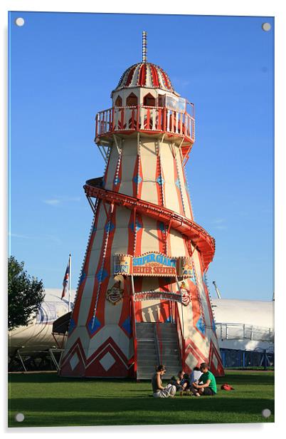 cardiff helter skelter Acrylic by mark blower
