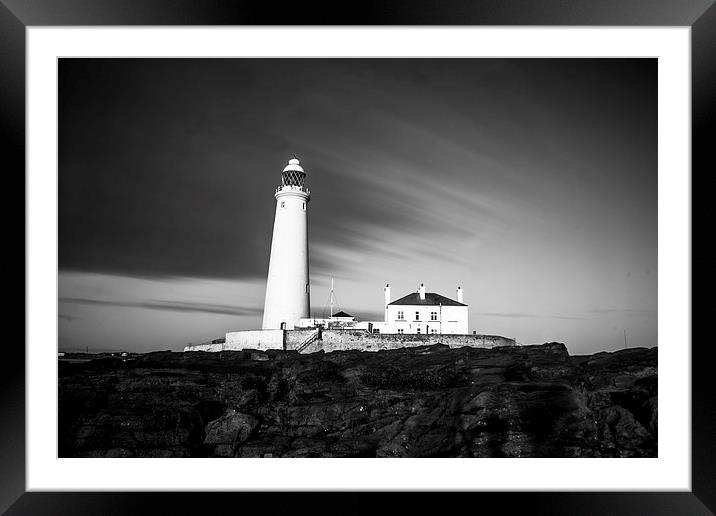 St Marys Lighthouse Framed Mounted Print by Andrew Tait