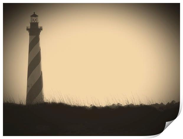 Cape Hatteras in Sepia Print by Tom and Dawn Gari
