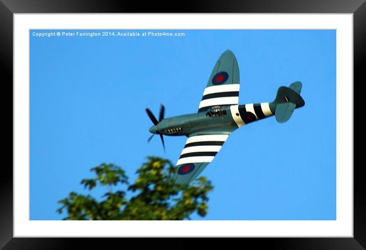 Spitfire Over Halton Framed Mounted Print by Peter Farrington