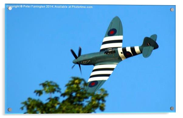 Spitfire Over Halton Acrylic by Peter Farrington