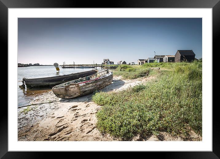 Boats and Huts in Walberswick Framed Mounted Print by Stephen Mole