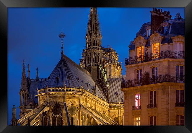 Notre Dame Twilight Framed Print by Brian Jannsen