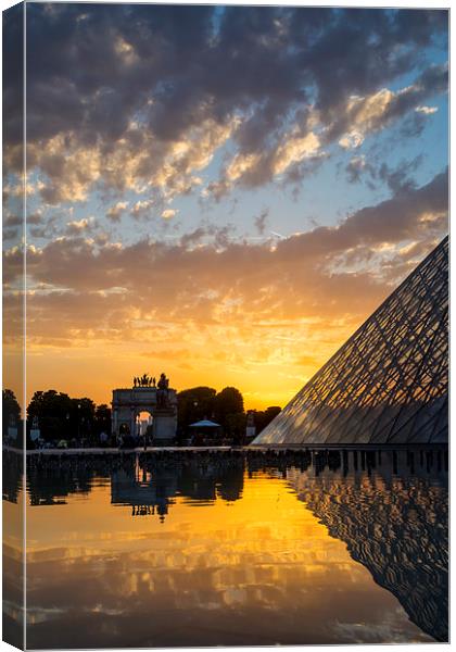 Louvre Sunset Canvas Print by Brian Jannsen