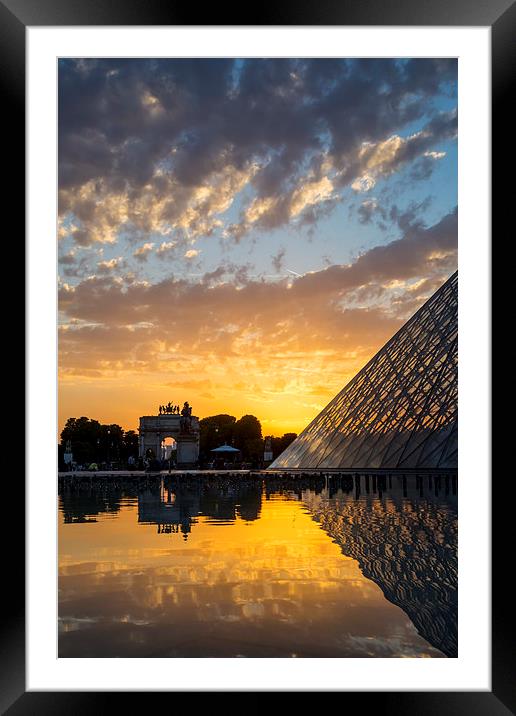 Louvre Sunset Framed Mounted Print by Brian Jannsen
