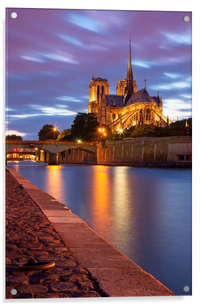 Notre Dame Twilight Acrylic by Brian Jannsen