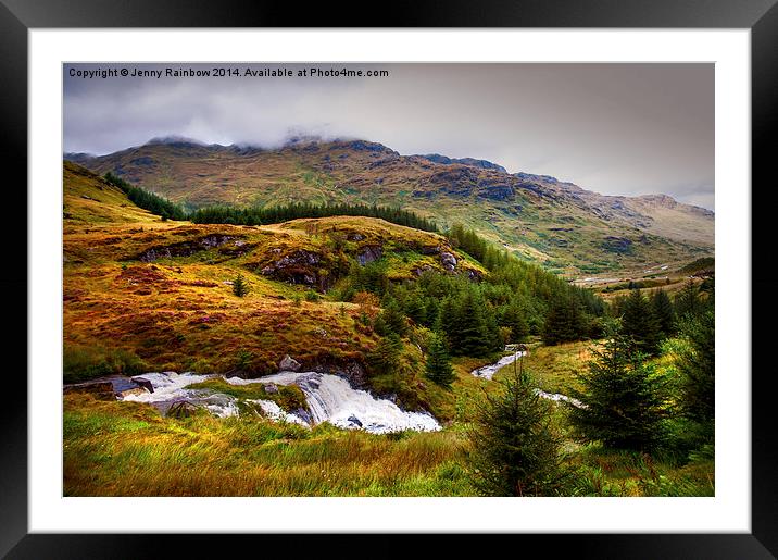 Moody Scenery. Rest and Be Thankful. Scotland Framed Mounted Print by Jenny Rainbow