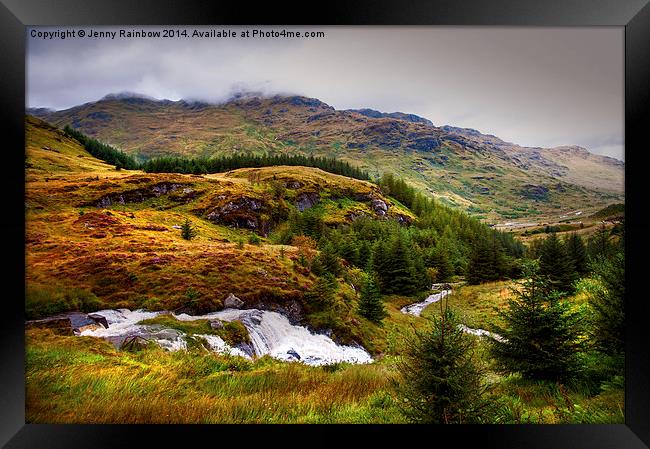 Moody Scenery. Rest and Be Thankful. Scotland Framed Print by Jenny Rainbow