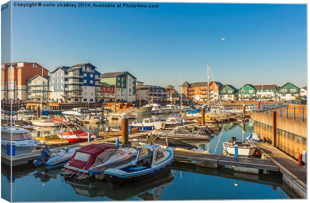 Exmouth Harbour and Marina in Devon Canvas Print by colin chalkley