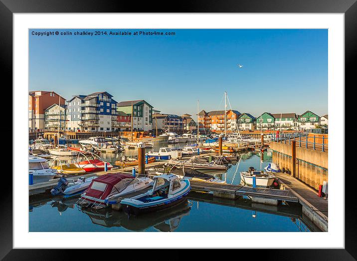 Exmouth Harbour and Marina in Devon Framed Mounted Print by colin chalkley