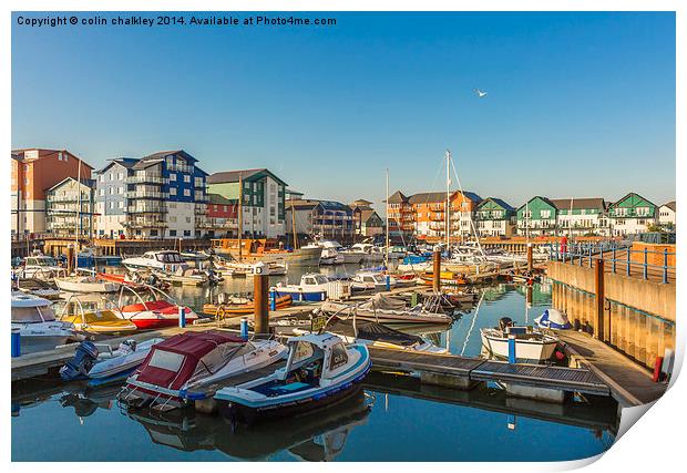 Exmouth Harbour and Marina in Devon Print by colin chalkley