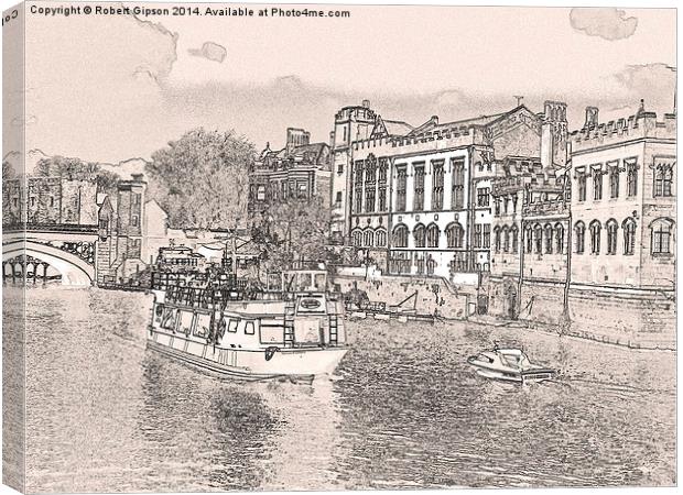 York Guildhall and pleasure boat on the river Ouse Canvas Print by Robert Gipson