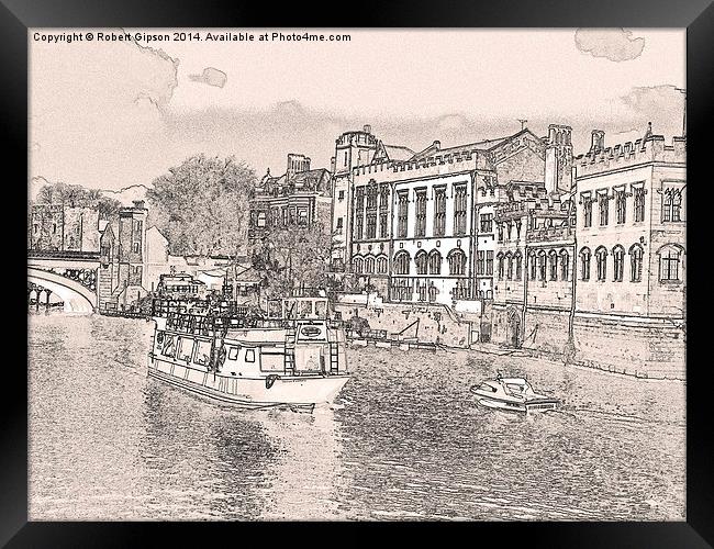 York Guildhall and pleasure boat on the river Ouse Framed Print by Robert Gipson