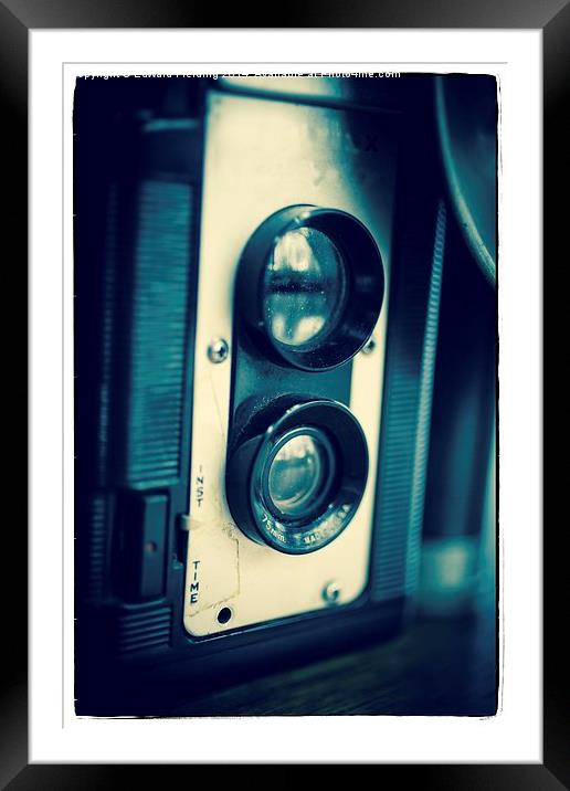 Old Twin Reflex Film Camera Framed Mounted Print by Edward Fielding