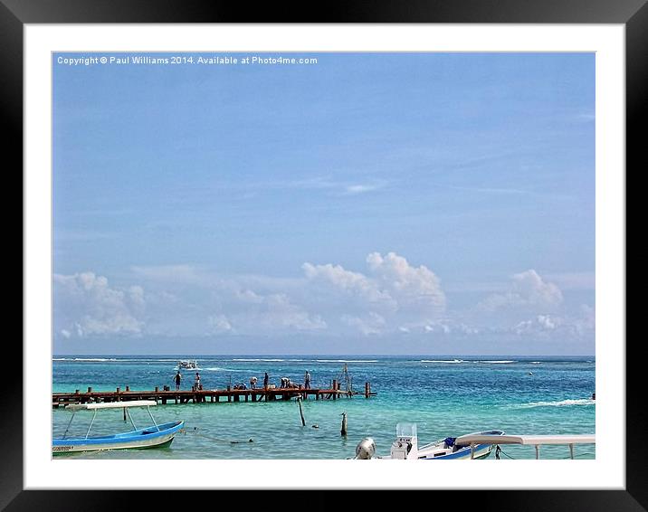 Wooden Jetty at Puerto Morelos Framed Mounted Print by Paul Williams