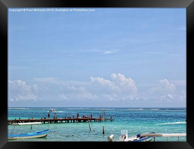 Wooden Jetty at Puerto Morelos Framed Print by Paul Williams