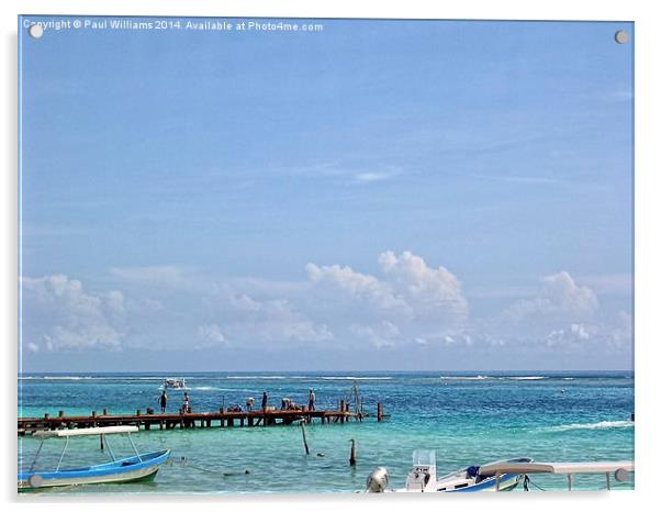 Wooden Jetty at Puerto Morelos Acrylic by Paul Williams