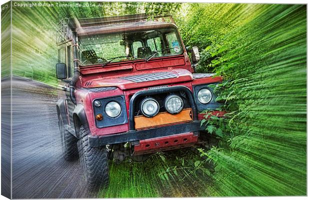 Rugged Adventure Land Rover Defender 4x4 Canvas Print by Alan Tunnicliffe