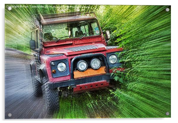 Rugged Adventure Land Rover Defender 4x4 Acrylic by Alan Tunnicliffe