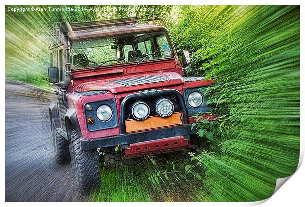 Rugged Adventure Land Rover Defender 4x4 Print by Alan Tunnicliffe