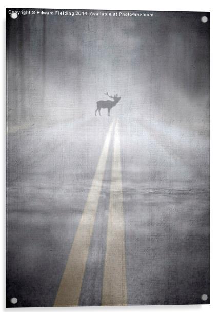 Danger in the road Acrylic by Edward Fielding