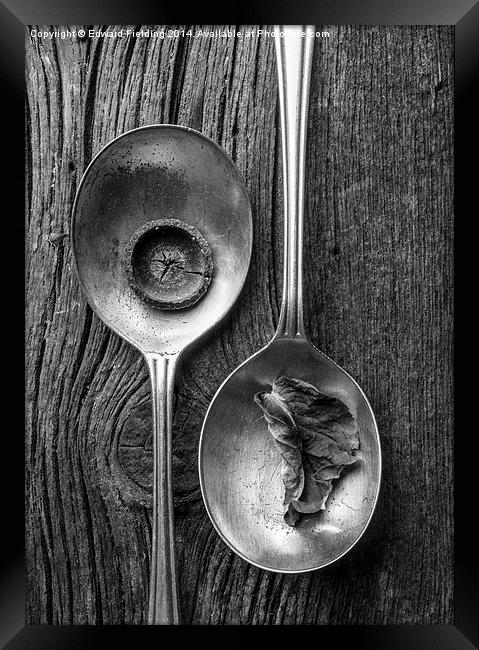 Silver Spoons Still Life Black and White Framed Print by Edward Fielding