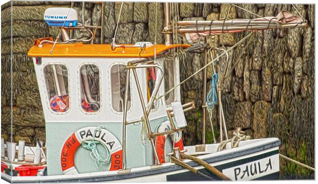 Paula Fishing Boat Cornwall Canvas Print by Clive Eariss