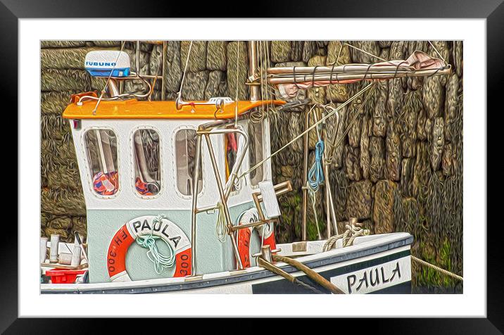 Paula Fishing Boat Cornwall Framed Mounted Print by Clive Eariss