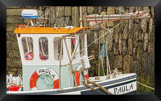 Paula Fishing Boat Cornwall Framed Print by Clive Eariss