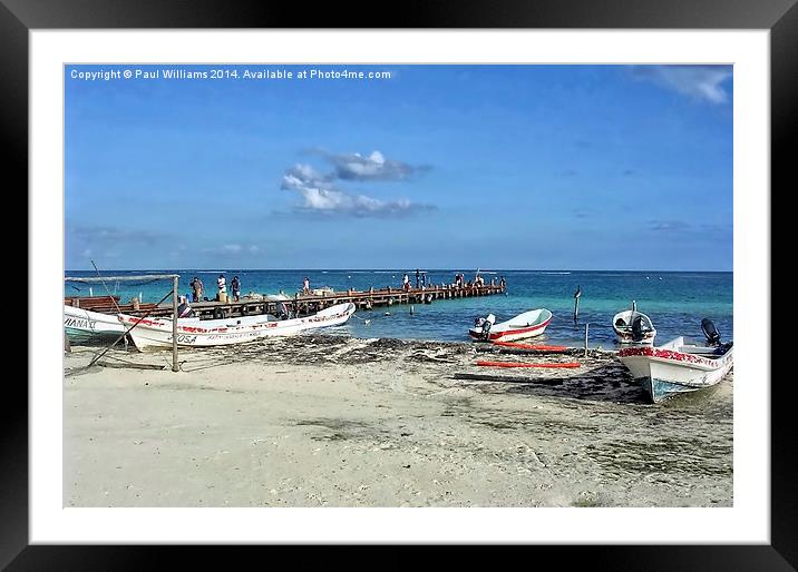 Jetty with fishing boats Framed Mounted Print by Paul Williams