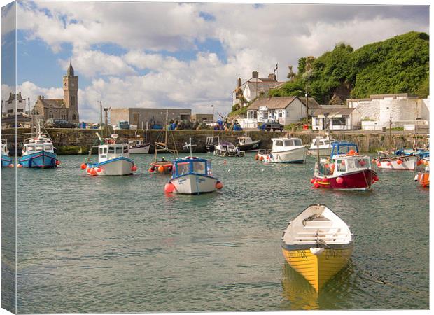 Fishing Boats Porthleven Cornwall Canvas Print by Clive Eariss