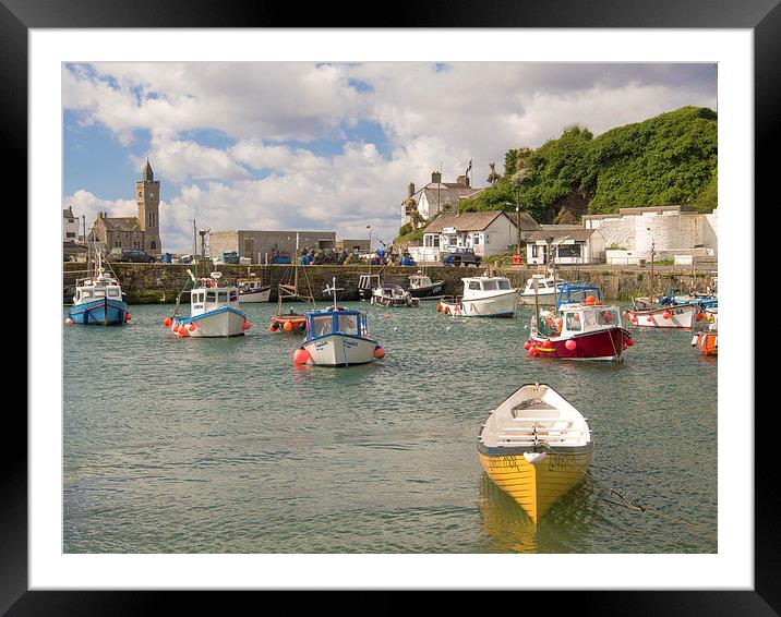 Fishing Boats Porthleven Cornwall Framed Mounted Print by Clive Eariss
