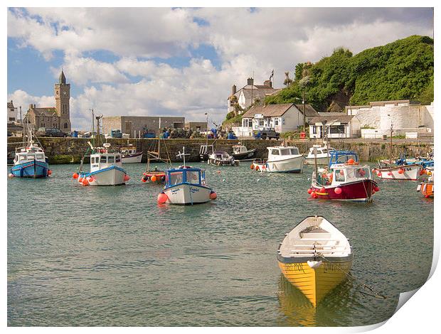 Fishing Boats Porthleven Cornwall Print by Clive Eariss