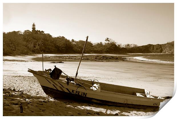 Tritone Boat on Beach Print by james balzano, jr.