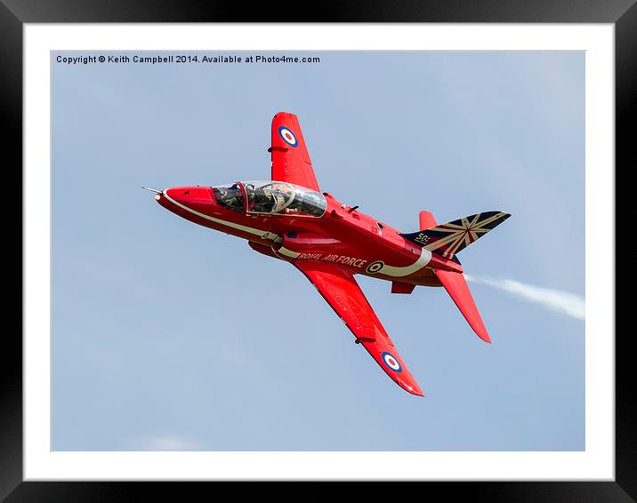 RAF Red Arrow Hawk XX177 Framed Mounted Print by Keith Campbell