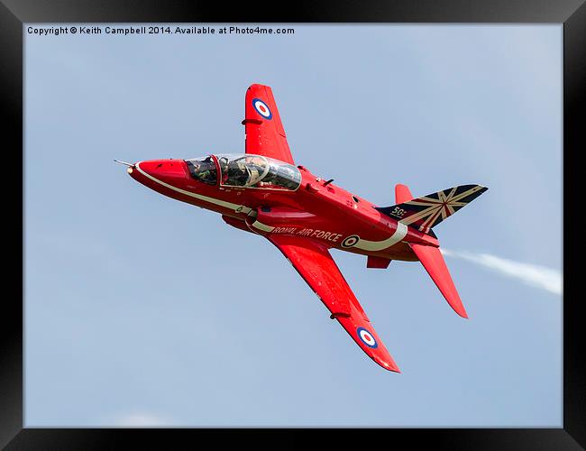 RAF Red Arrow Hawk XX177 Framed Print by Keith Campbell